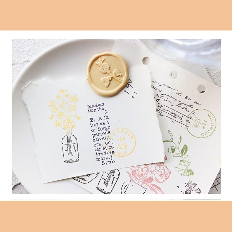 Clear Stamp Set / Clear Stamps / Flower Bottle Vase Basket Floral ...