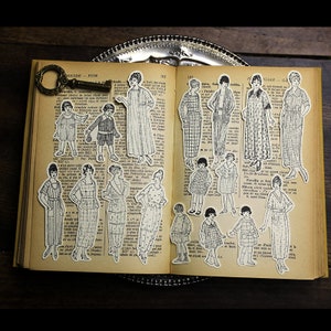 45pcs/pack Vintage people lady women themed junk journal kit pack, die-cut Canvas texture paper ,vintage ephemera T03
