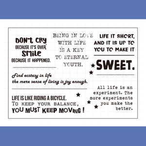 transparente Stempel Set / Clear Stamps / Zitate Kalligraphie s08