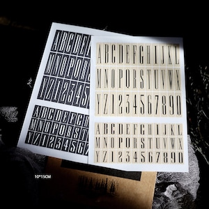 RUB-ON stickers | 2 sheets  letter alphabet number  Rub On Transfer Stickers , embellishment T03 PASH T03-8