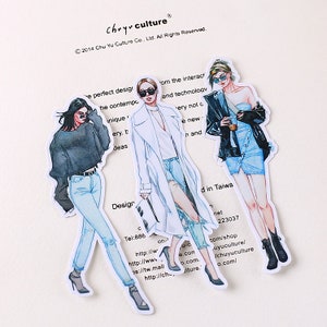 fashion Girl stickers | modern girls streetwear dress street style themed Stickers, Die Cut Stickers, ML05