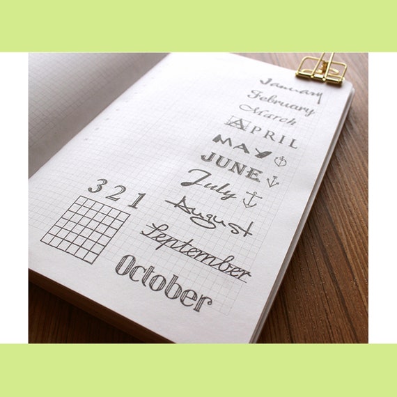 Clear Stamp Set for Monthly Planner With Weeks, Dates, and To-do