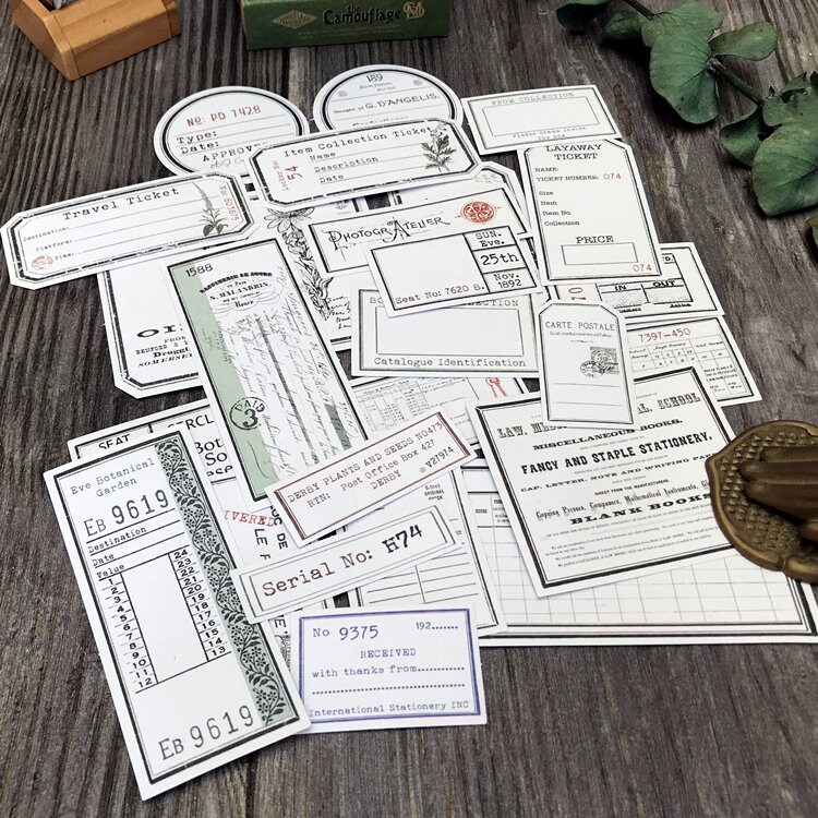 Vintage Plant Receipt Tag Stickers Junk Journal - Etsy India