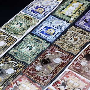 Nastro washi con motivo a luna e sogno magico / nastro con motivo a lamina olografica a forma di stella di libro, rotolo intero M04 wt-16 wt-2