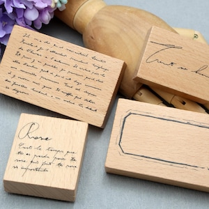 Tampons en caoutchouc en bois de mots | Cadre de paragraphe mots disant tampon de bois m04