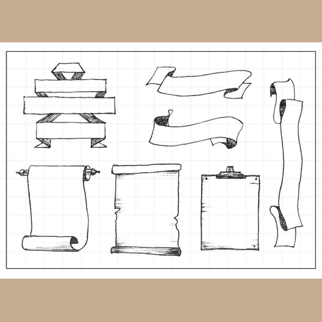 Clear Stamp Set / Clear Stamps /notes Paper Scrolls Ancient Etsy
