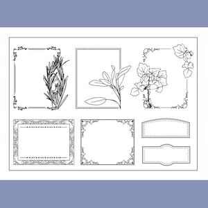 Clear Stamp Set / Clear Stamps / Leaves Note Leaf Vine Plant Botanical ...