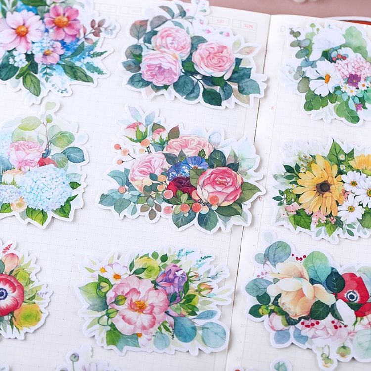 Flower Stickers | Leaf Botanical Plant Themed , Decorative Stickers ...
