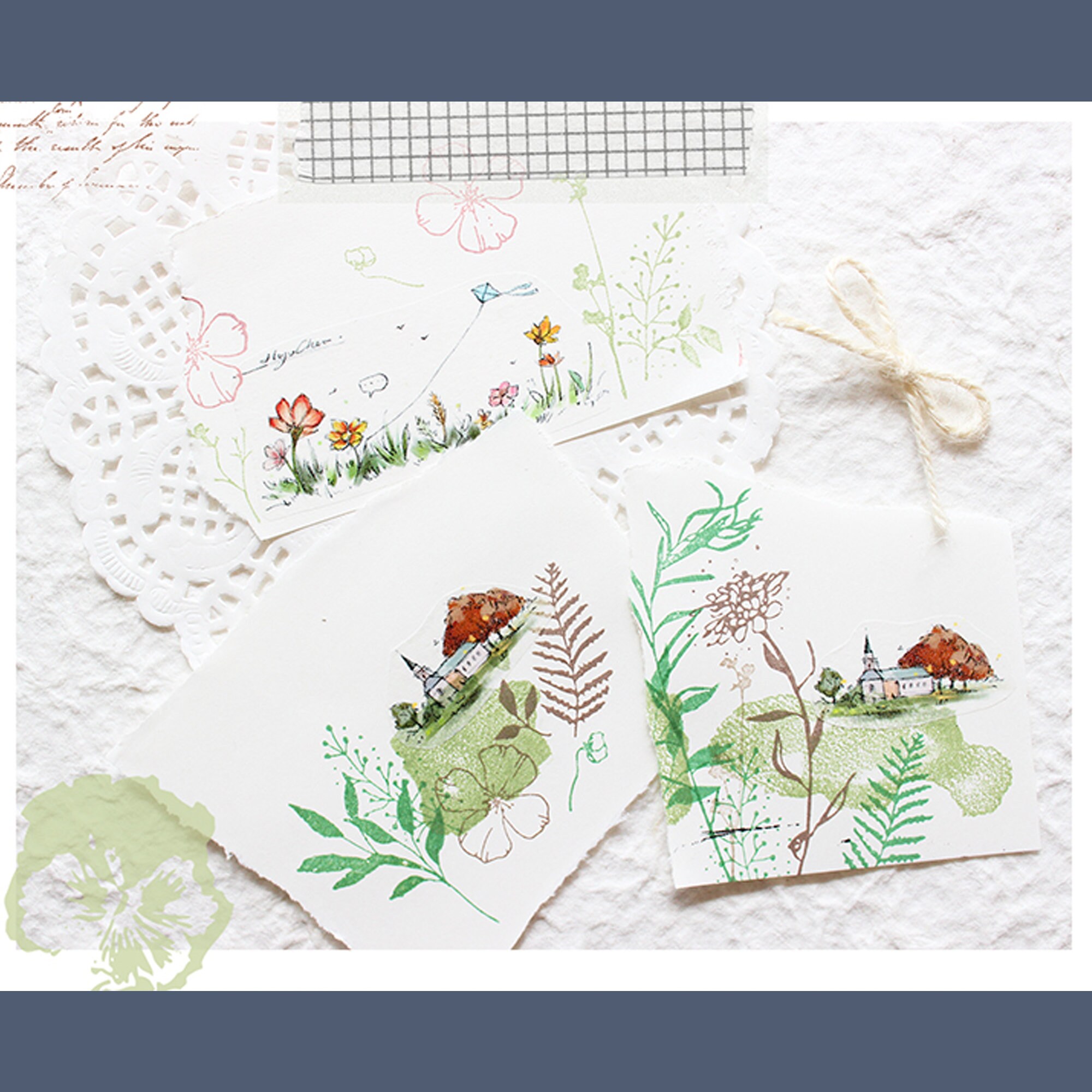 Clear Stamp Set / Clear Stamps / Flower Plant Branches and - Etsy