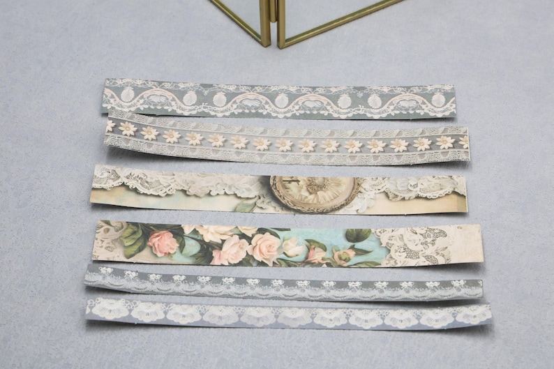 Vintage Lace Long Strip Stickers | Lace Stickers Deco Vintage Pattern ...