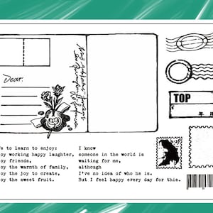 Conjunto de carimbo transparente/selos transparentes/carta postal com tema transparente carimbo s15 sale08