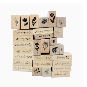 tampon en bois tampon en caoutchouc 33 options | petits tampons en caoutchouc en bois - motif floral floral m04 tampon en bois BS