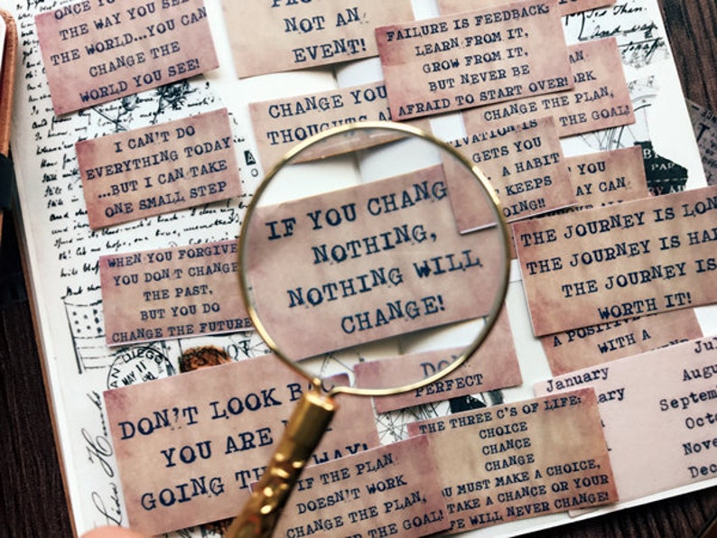 Vintage Quotes Stickers Die Cut Stickers Vellum Sticker Etsy