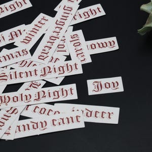 Small Word Christmas Stickers |  stickers white matte Word Stickers, Y06