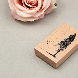 木の風の木製スタンプ｜木の風 木々を吹き抜けるそよ風 植物をテーマにした木製スタンプ M04 #8