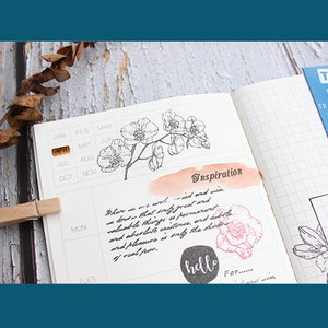 Clear Stamp Set / Clear Stamps / Flower Plant Branches and Leaves ...