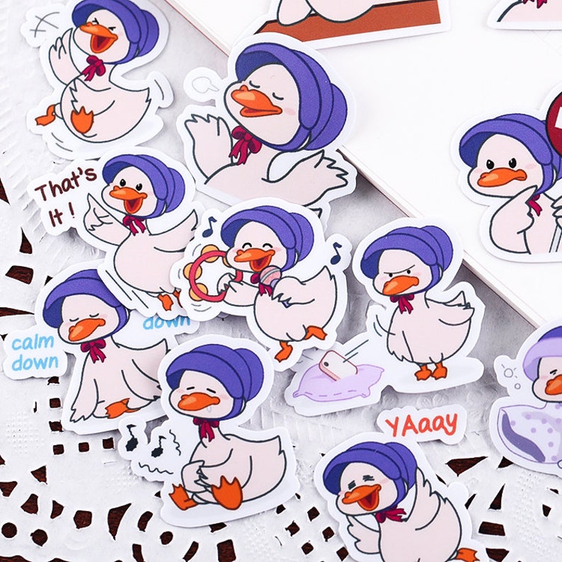 Cute Duck Sticker Themed Animal Sticker Duck Goose Die Cut Stickers ...