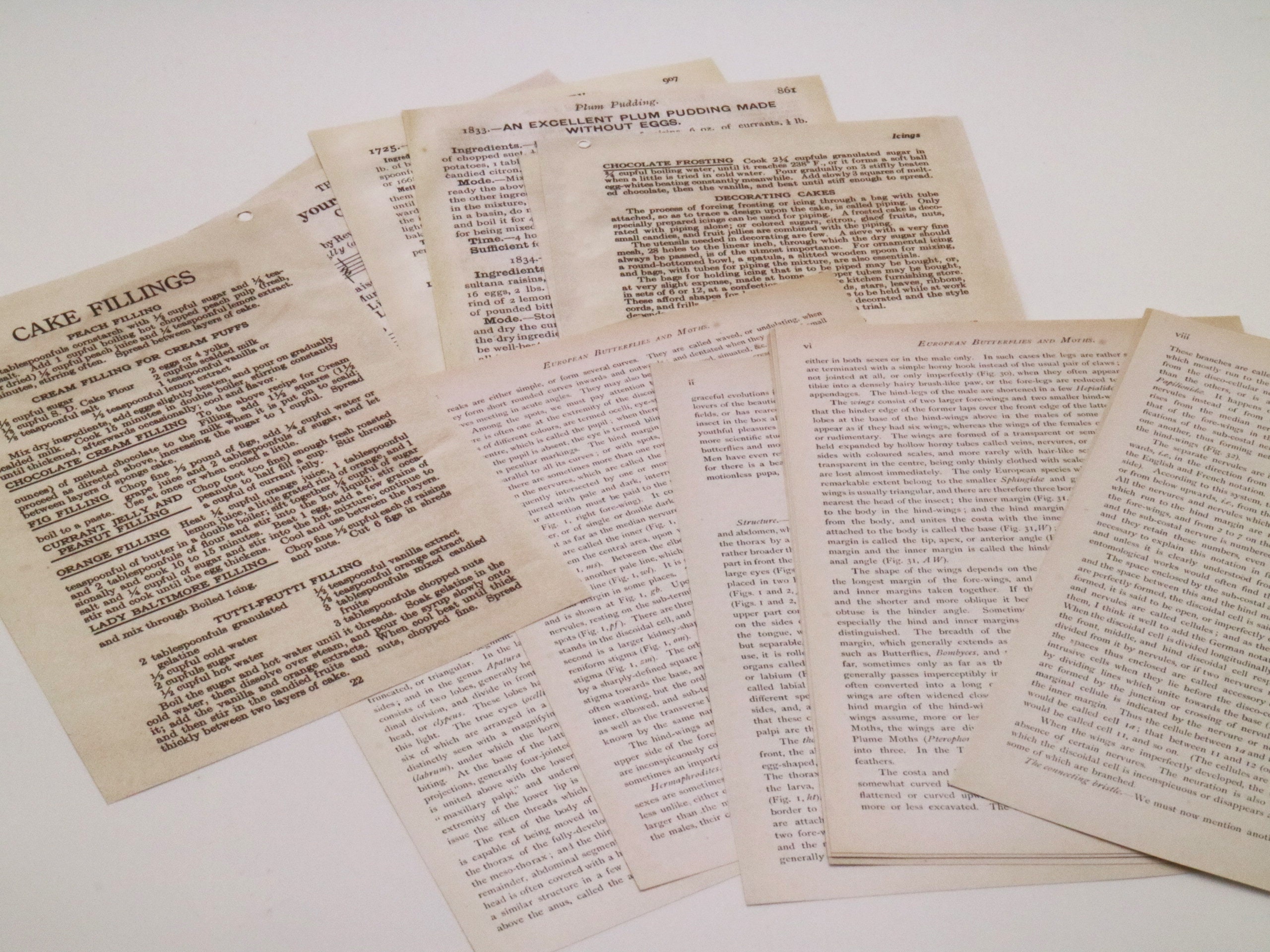 Vintage and Antique Paper Ephemera Pack Newspaper Book Music Paper 55 ...