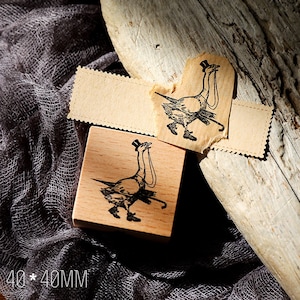 vintage standing goose stamps gentleman stamps Wooden Stamps vintage Stamp for Junk Journaling t03