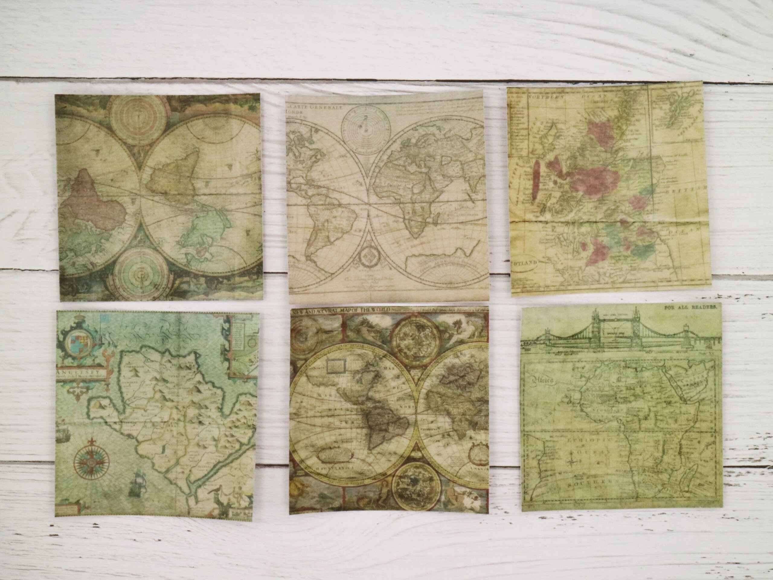 Vintage Map Stickers | Vintage World Map Background Paper Stickers ...