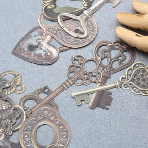 retro key lock stickers,  metal lock key Stickers white matte stickers