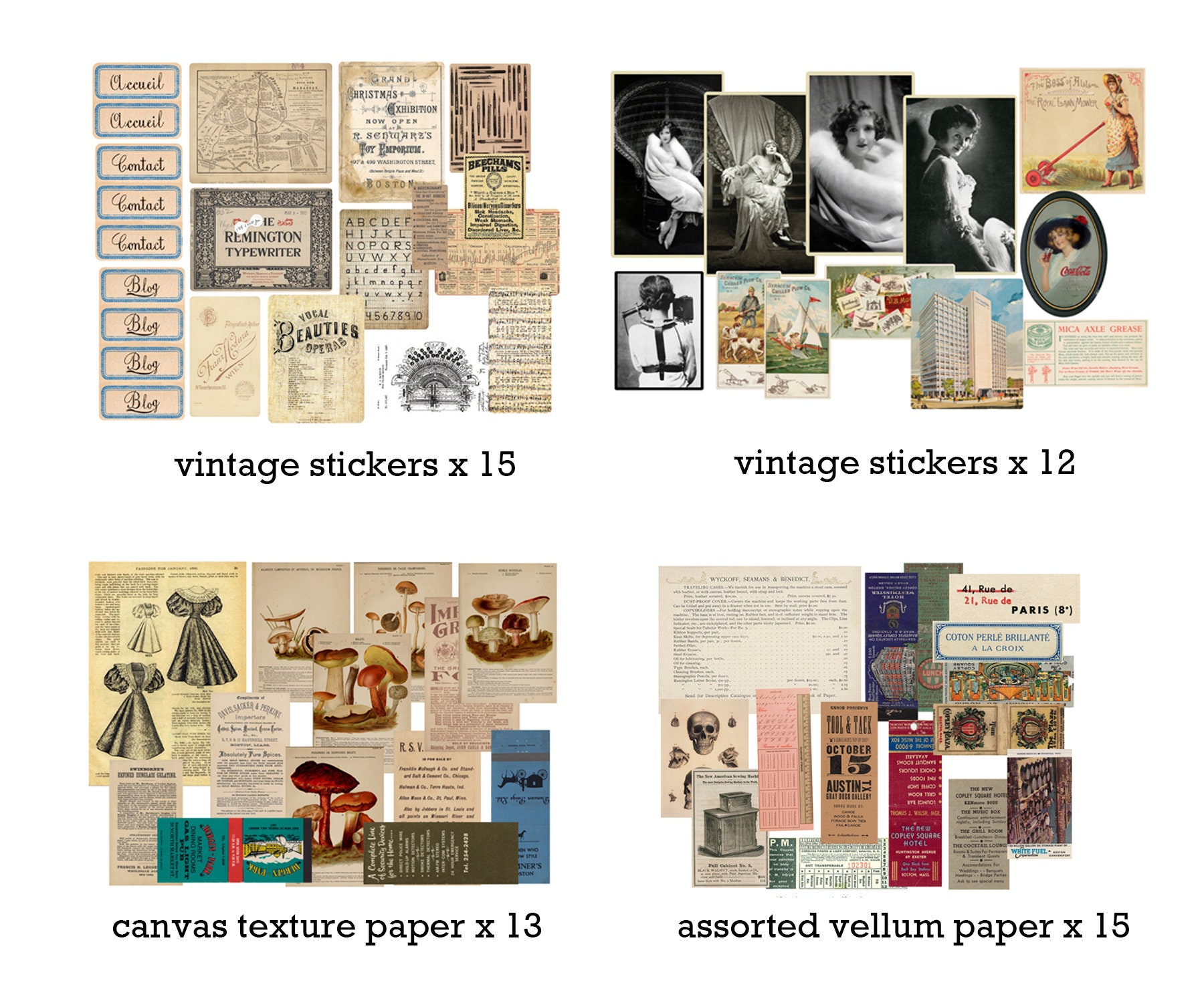 Vintage Ephemera Junk Journal Kit - 7106 – EZscrapbooks