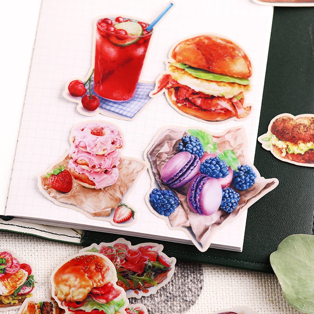 Food Sticker Snack Pizza Daily Life Themed Coke Starbucks Decorative ...