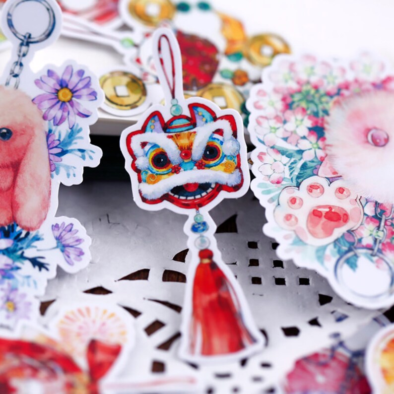 Keychain Stickers | Key Stickers Cute Key Ring Themed Decorative ...