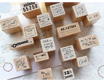 wood stamp rubber stamp 19 options | small wood rubber stamps postmark scrapbooking vintage receipt  m04 wood stamp-19