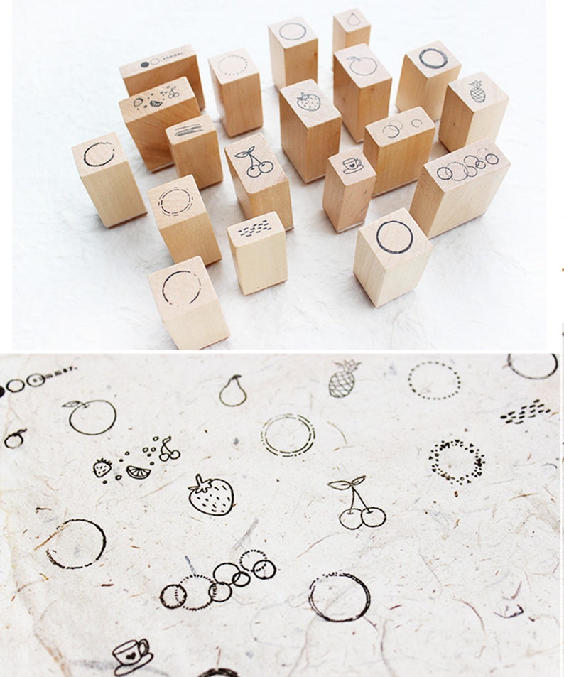 Wood Stamp Rubber Stamp 19 Options Small Wood Rubber Stamps Etsy