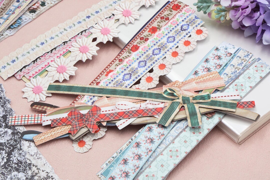 Retro Lace Pattern Paper Stickers | Various Printed Lace Fabric ...