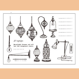 conjunto de carimbos transparentes / carimbos transparentes / lâmpada de luz Lâmpada de mesa pendente iluminação lâmpada de mesa vela glim s34