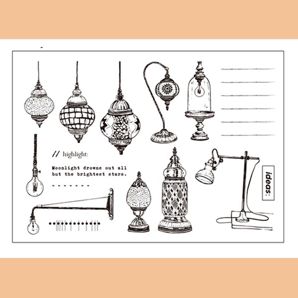 clear stamp set /clear stamps / light lamp Table Lamp pendant lighting desk lamp candle glim  s34