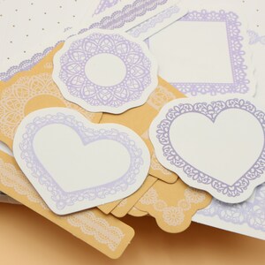 20 Stück Kraftpapier-Sticker Spitze Bordüre Rahmen Aufkleber Kraftpapier-Sticker