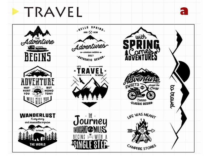 clear Stamp Set Clear Stamps travel themed clear stamps camping outing s6