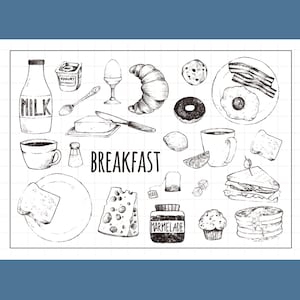 transparentes Stempel Set / Clear Stamps / Kaffee Kuchen Motiv Transparente Stempel S08m04