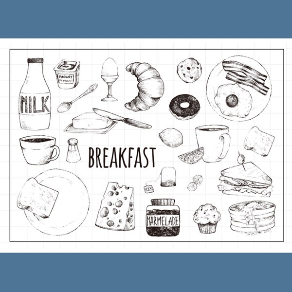 clear Stamp Set / Clear Stamps /coffee bread cake coffee shop coffeemaker drink themed transparent stamps S08 m04