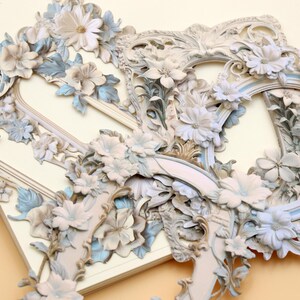Blumen geschnitzte Rahmenkarte | 10 Stück/Packung Vintage Blumen Fotorahmen Bordüre gestanzte Junk Journal Papier BE-1
