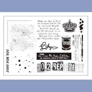 clear Stamp Set / Clear Stamps / random design ink stains background themed Transparent Stamp s32