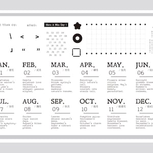 Cling rubberstempelset / stempels / maand datumkalender junk journal transparante stempel S37