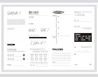 clear Stamp Set / Clear Stamps/habit tracker planner calendar note card marking theme m04 s36