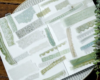 vintage lace themed vellum sticker lace thin stickers Decorative Stickers, Die Cut Stickers T03