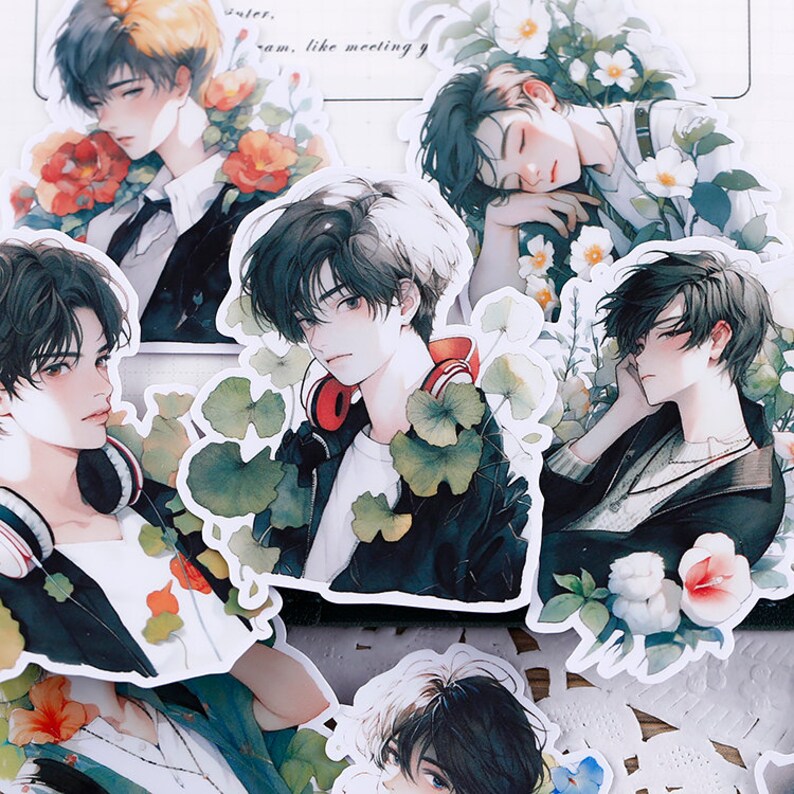 Simple Male Sticker Cool Boy Sticker, Handsome Boy Stickers Pack~die-cut Sticker Junk ...