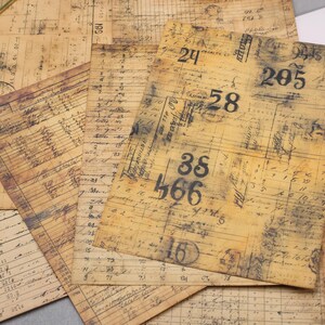 Handmade 8pcs Stained paper set | mottled pattern paper Dyed Paper , junk journal, ephemera  Y06 L