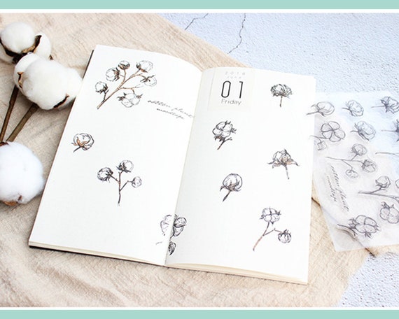 clear Stamp Set Clear Stamps cotton plant botanical Transparent Stamp S14