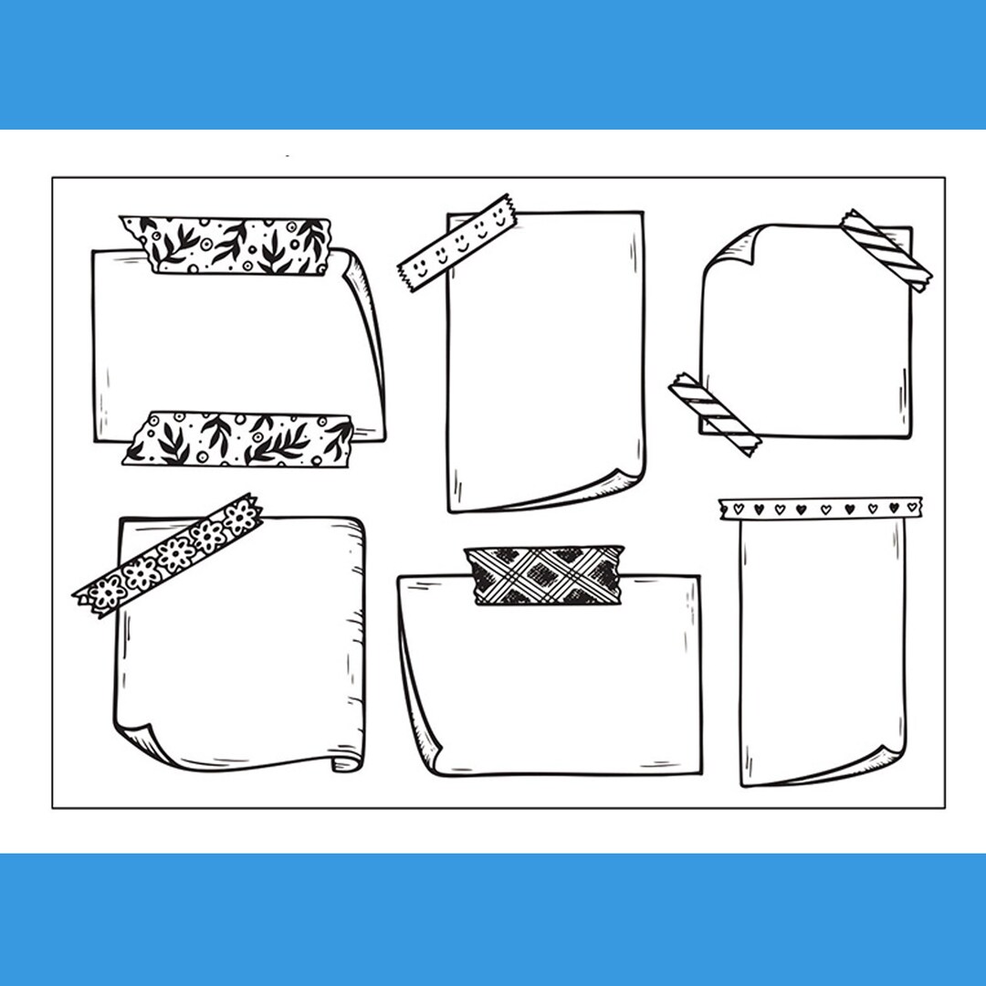 Clear Stamp Set / Clear Stamps /notes Paper With Tape Themed Etsy