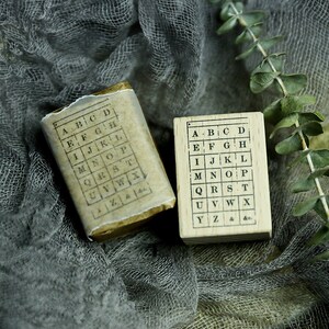 Alfabettafel Houten Stempels Alfabetkaart Stempel voor Junk Journaling t03 HO08