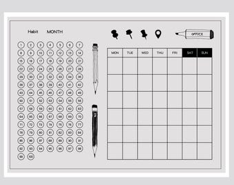 clear Stamp Set / Clear Stamps /  CalendarTime Management Functional Planning | Tracker |  bullet journal daily  theme m04 s37
