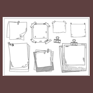 クリアスタンプセット / クリアスタンプ / メモ用紙とクリップ テーマクリップ 掲示板 メッセージ m04 S19