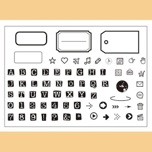clear Stamp Set / Clear Stamps / Vintage letter label icon Transparent Stamp S22